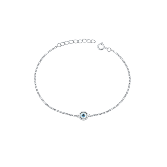 Sterling Silver Bracelet - Evil Eye | Adjustable