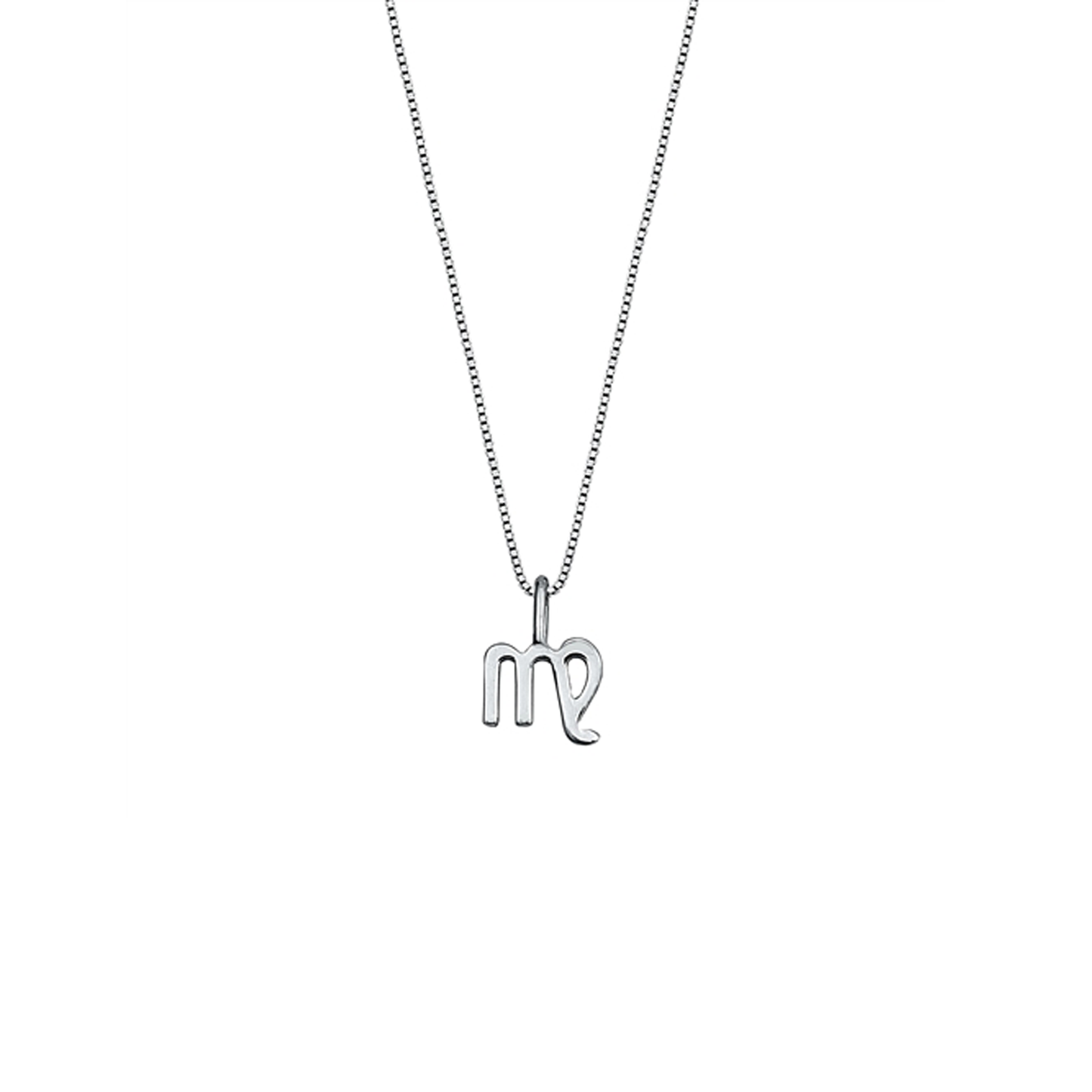 Elegant Virgo zodiac necklace with an 8.2 mm 925 sterling silver pendant and adjustable chain.